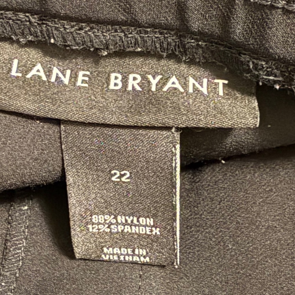 Lane Bryant Pleated Dress Pants Women 22 Black Good Zip Pockets Stretch Trousers - Picture 6 of 6